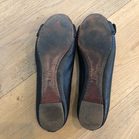 Women’s Tory Burch Black Leather Flats Sz 9 - Picture 3 of 6